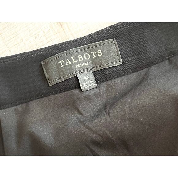Talbot's Petite Black Scalloped Tulip Flare Skirt 4P Preppy Retro Flare - Picture 4 of 10